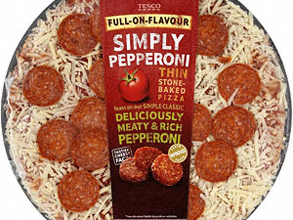 Tesco Full-on-Flavour Simply Pepperoni, 1.8g salt/100g