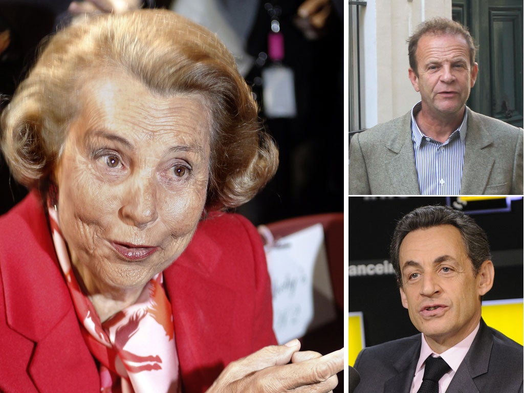 Liliane Bettencourt’s alleged payments to Mr Sarkozy, right, are mentioned in a diary kept by her friend, the photographer François-Marie Banier, top right