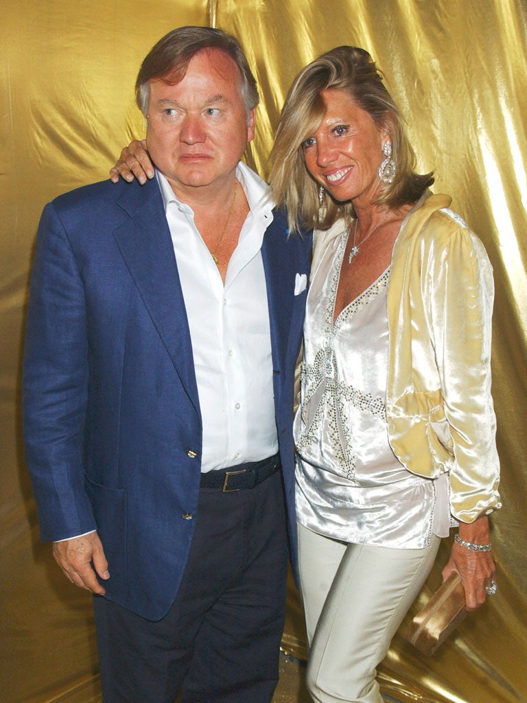 Cameron's guests: Chairman of JCB Anthony Bamford and his wife Lady Caroline Bamford have gifted £2m to the Tories since 2006