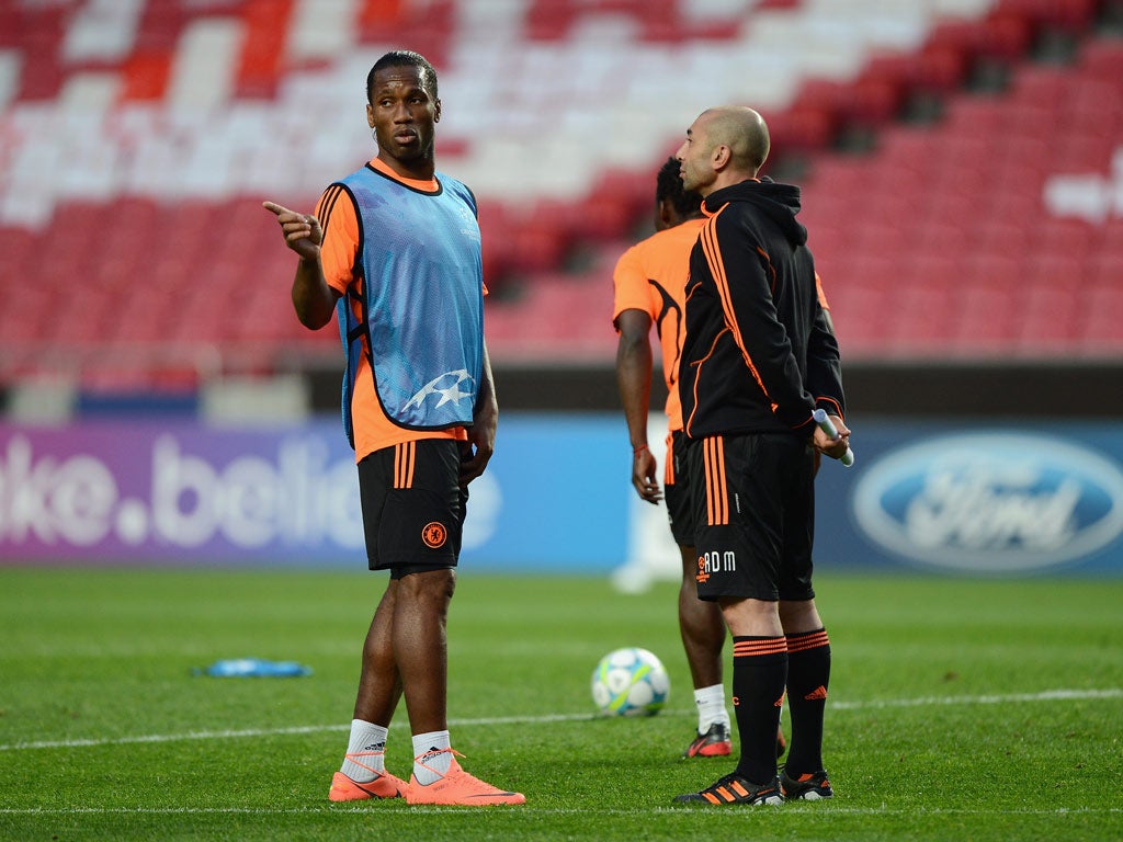 Didier Drogba with Roberto Di Matteo