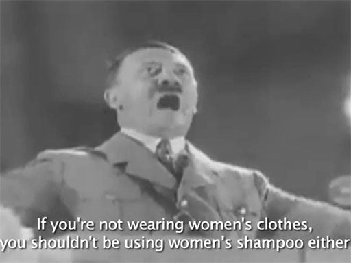 Biomen shampoo used footage of a Hitler speech in its TV advert