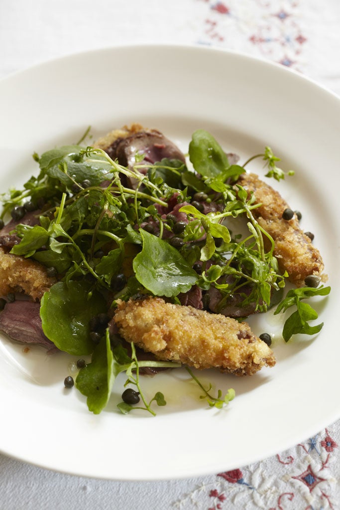 Crispy lamb salad