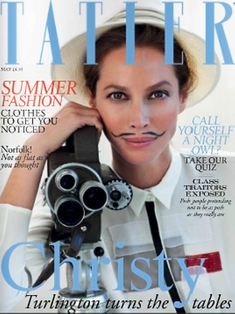 Chic moustache features on May's Tatler magazine