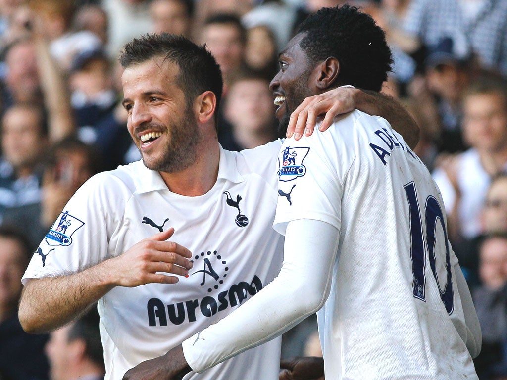 Rafael van der Vaart is a big fan of his on-loan team-mate Emmanuel Adebayor