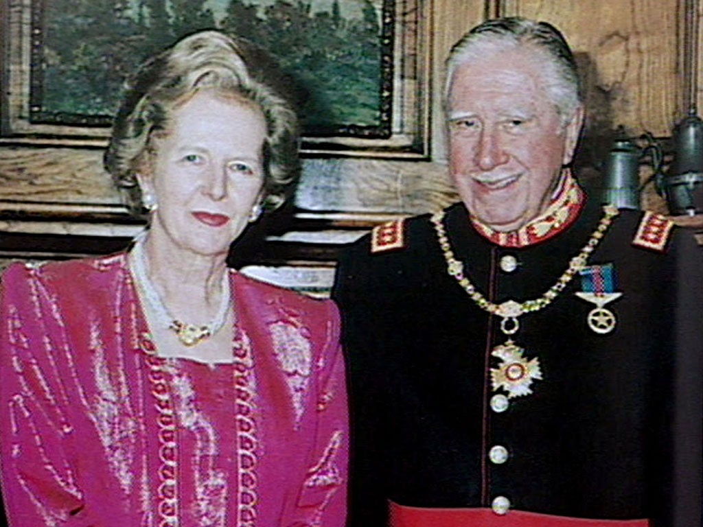 Margaret Thatcher with Chilean dictator, General Augusto Pinochet