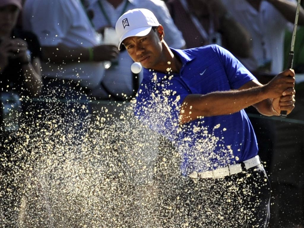 Tiger Woods during practice yesterday