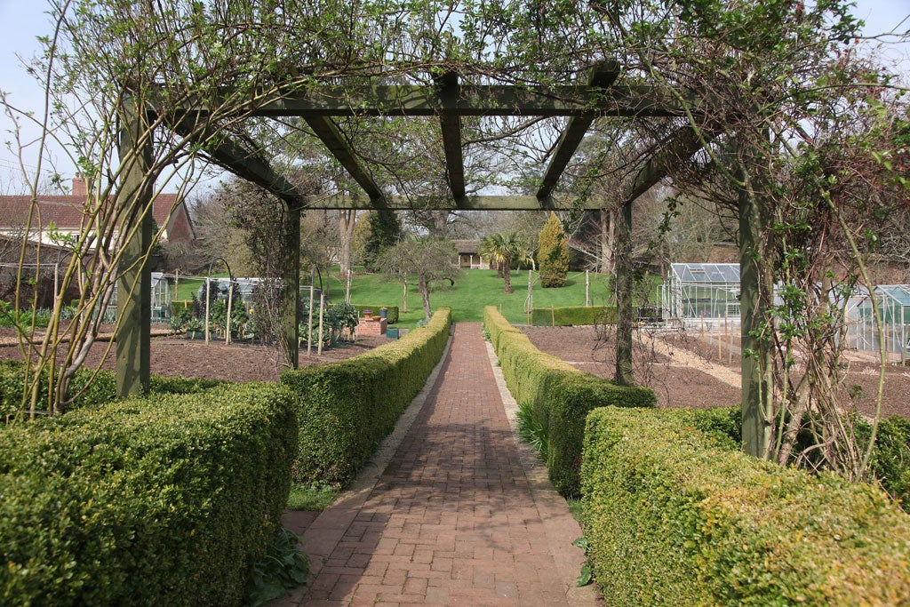 One part of the beautiful, varied gardens at Bickham House in Devon. Current owners John and Julia Tremlett are meticulous gardeners