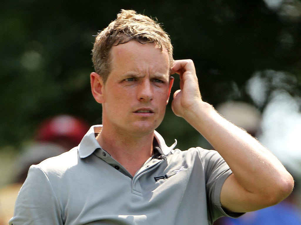 World No 1 Luke Donald struggled on the opening day