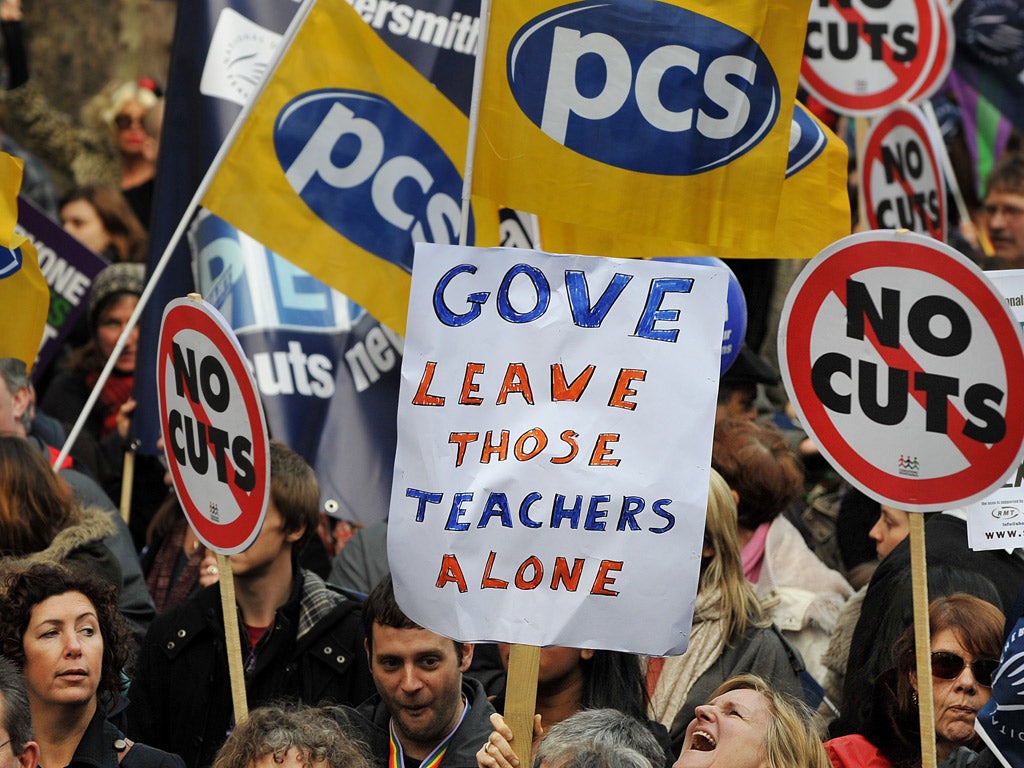 Teachers marching in London in November last year