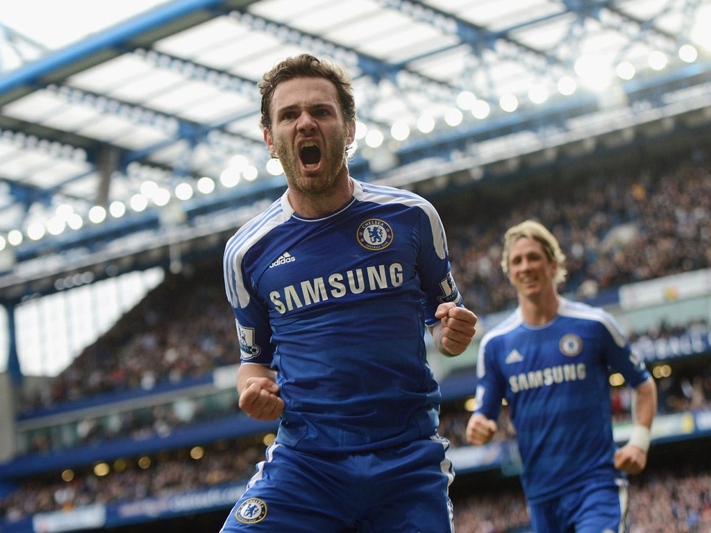 Mata celebrates his 93rd-minute goal