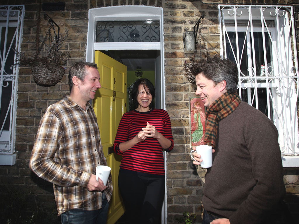 Tim Walker, right, finally meets Martin and Ruth Ward of the residents’ association