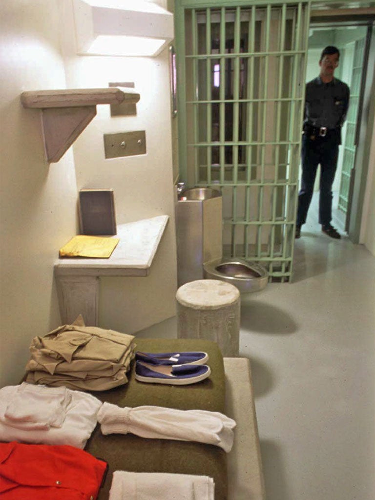 Prisoners at Florence are under constant surveillance and cells are stocked with concrete tables