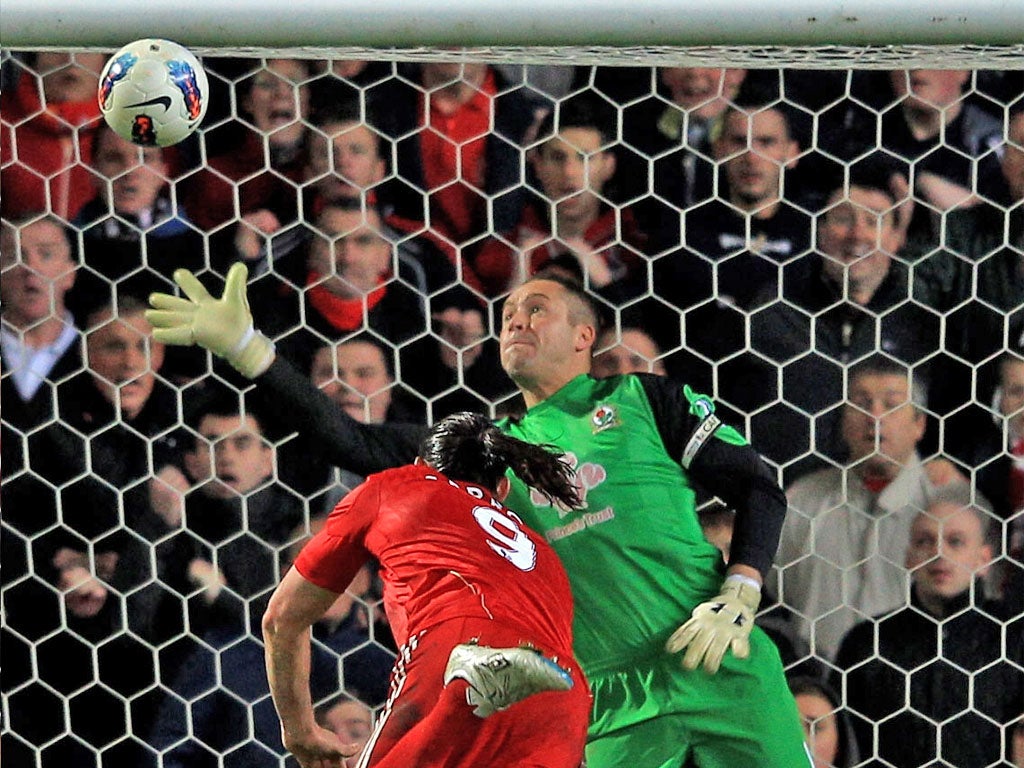 Andy Carroll's header beats Blackburn's Paul Robinson