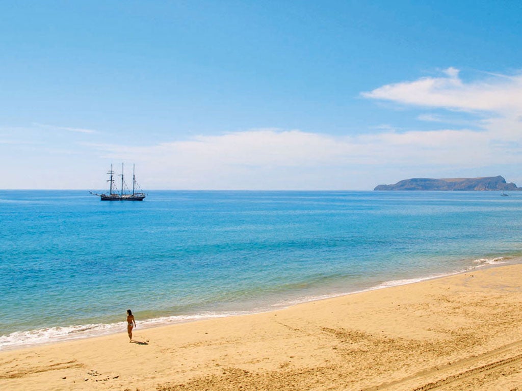 Desert island: The peaceful beach at Porto Santo