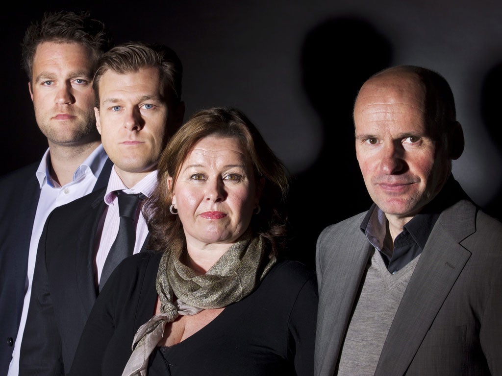 From left: lawyers Odd Ivar Groen, Tord Jordet, Vibeke Hein Baera and Geir Lippestad