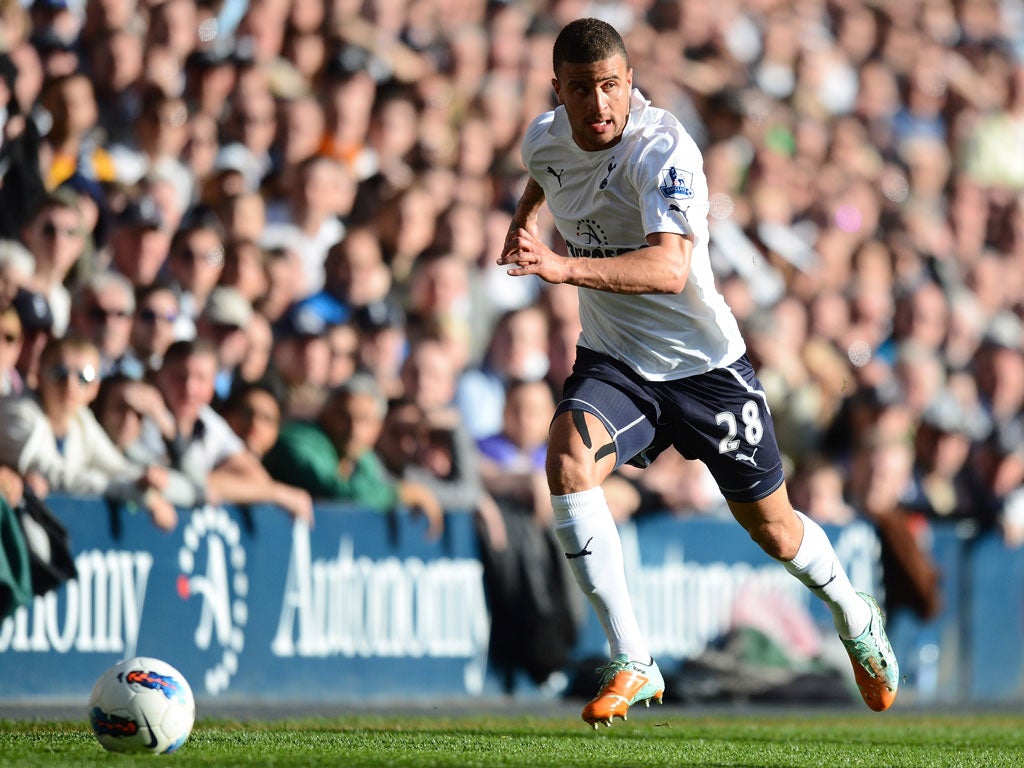 Screen idol: Kyle Walker takes his inspiration from Barcelona's right-back Dani Alves and watches him on YouTube: 'It's not going to do me any harm'