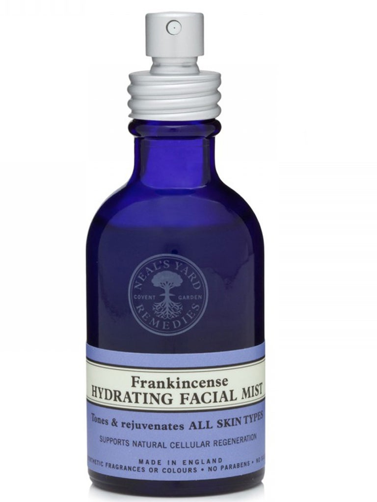 <p>1. Neal's Yard Frankincense Hydrating Facial Mist</p>
<p>£10.50, boots.com</p>
<p>If you have oily skin, you probably don't want to use one of the heavier 24-hour moisturisers. Instead, plump for this hydrating spray with frankincense.</p>