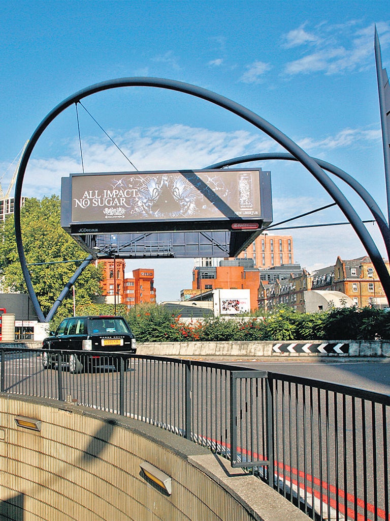 East London’s Old Street roundabout, heart of the UK’s biggest high-technology hub, Tech City