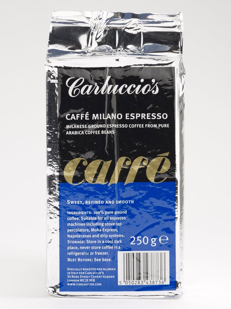 <b>
4.Carluccio's Caffe Milano
Espresso
</b>
<br />
£5.25 for 250g, carluccios.com
<p>
Espresso drinking is something
for which Italians are famous, so
it is no surprise that Carluccio's
does the drink justice</P><b>
4.Carluccio's Caffe Milano
Espresso
</b>
<br />
£5.25 for 250g, carluccios.com
<p>
Espresso drinking is something
for which Italians are famous, so
it is no surprise that Carluccio's
does the drink justice</P>