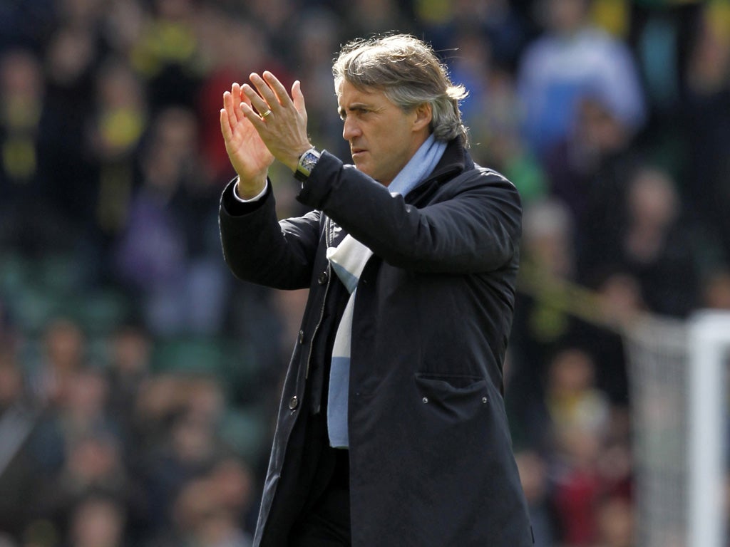 Manchester City manager Roberto Mancini