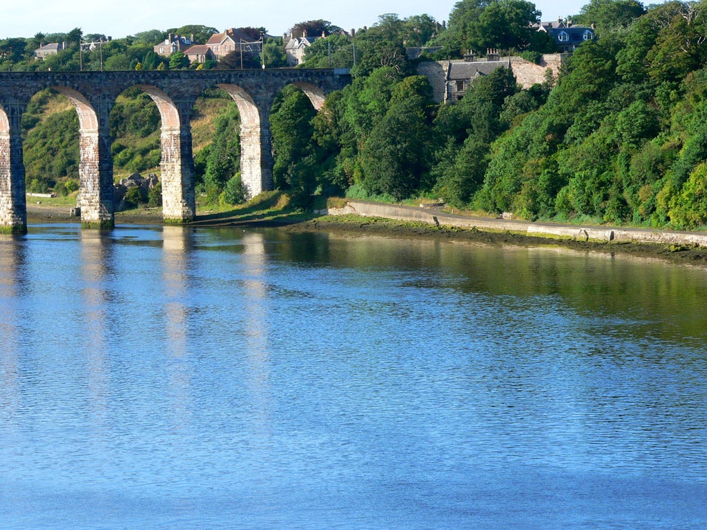 View of Berwick town from across the river
