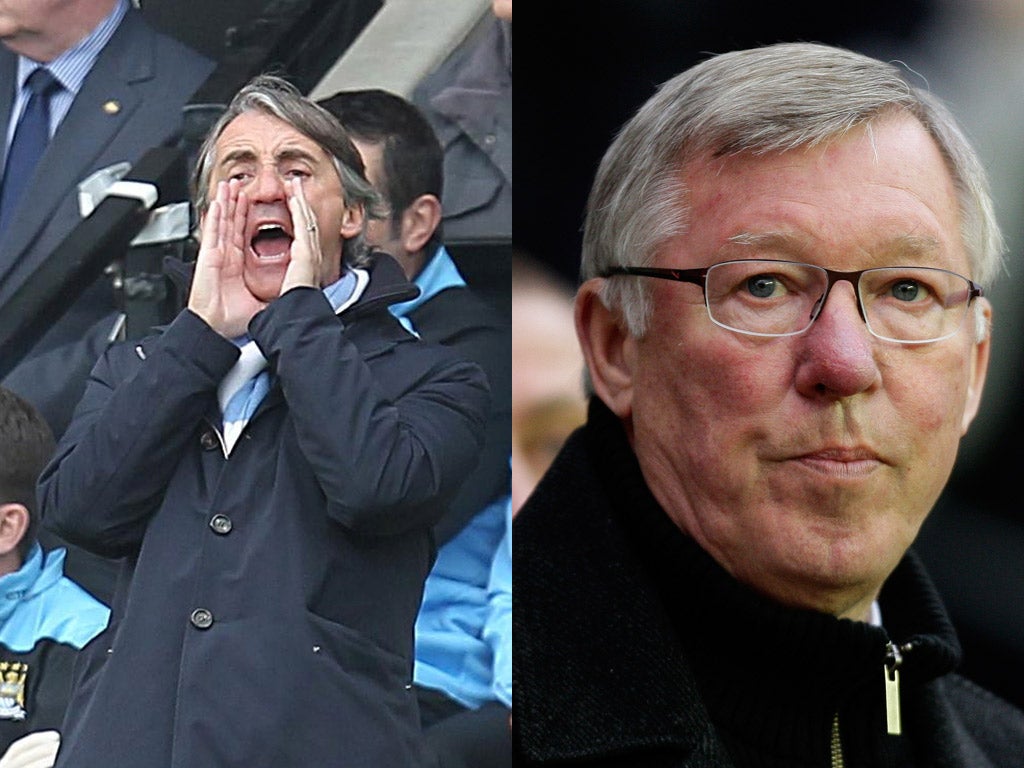 Roberto Mancini and Sir Alex Ferguson have different views of British referees