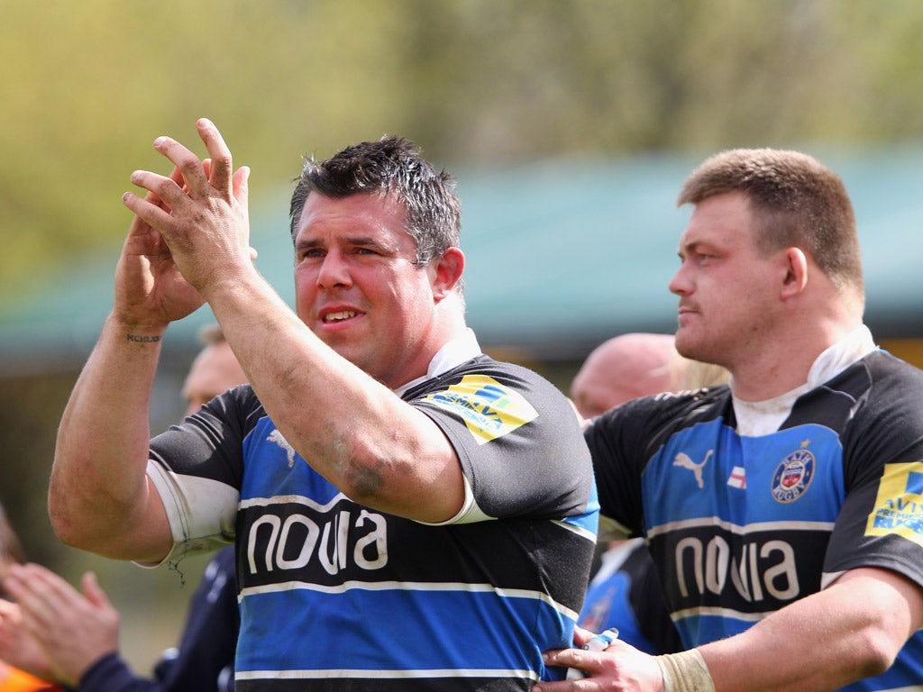 The Bath faithful were moderately happy, since this was a win on his last appearance at the Rec for Duncan Bell (left) the popular prop who led his team out