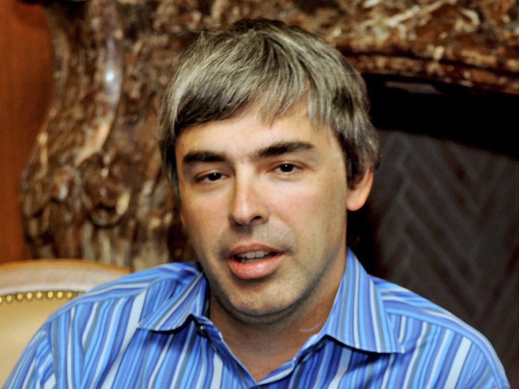 Larry Page Michigan-born Page went to
Stanford, where he met Google
co-founder Sergey Brin in 1995,
and the two began working on
the search engine for PhD projects.
The 39-year-old took over
from Eric Schmidt as CEO last
year and is worth an estimated
$18.7bn. Page married Lucinda
Southworth at Sir Richard
Branson's Caribbean retreat,
Necker Island, in 2007