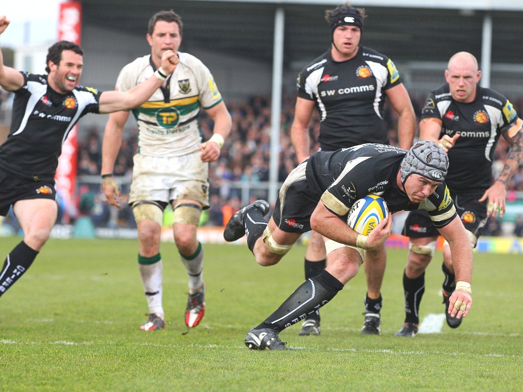 Richie Baxter scores late on for Exeter