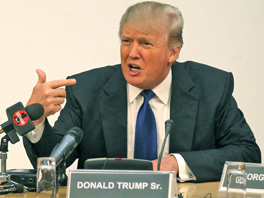 Donald Trump at the Scottish Parliament in Edinburgh