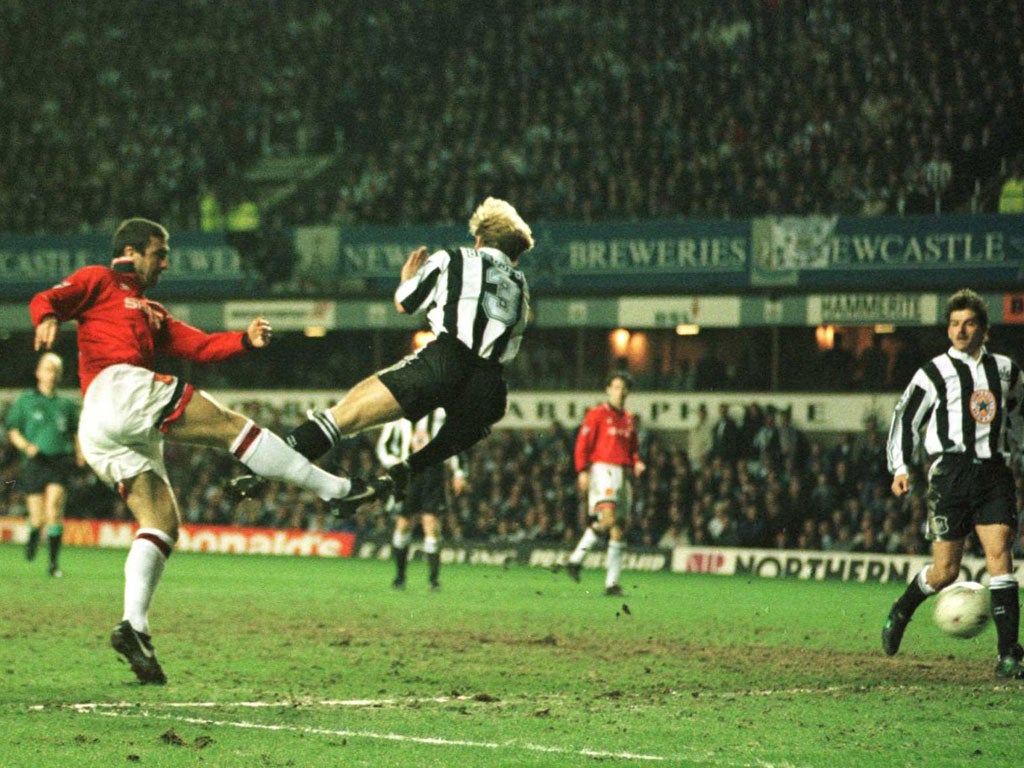 Manchester United against Newcastle in 1996