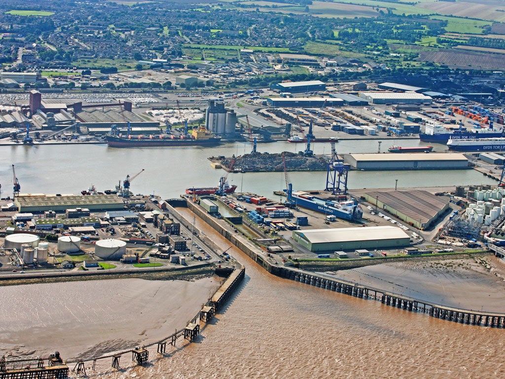 Dock work is no longer classed as dangerous. Pictured is Immingham Docks