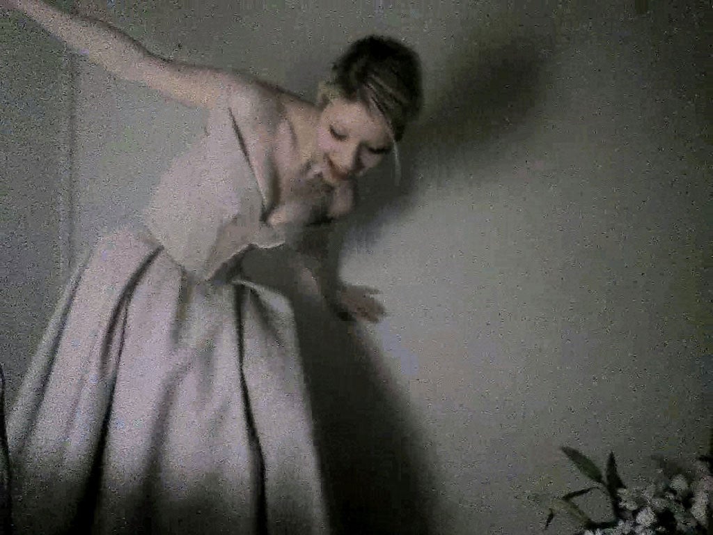 Full-skirted dress with pieced bodice,Raf Simons for Jil Sander autumn/winter 2012, Lipstick in Orange 7 by Bobbi Brown