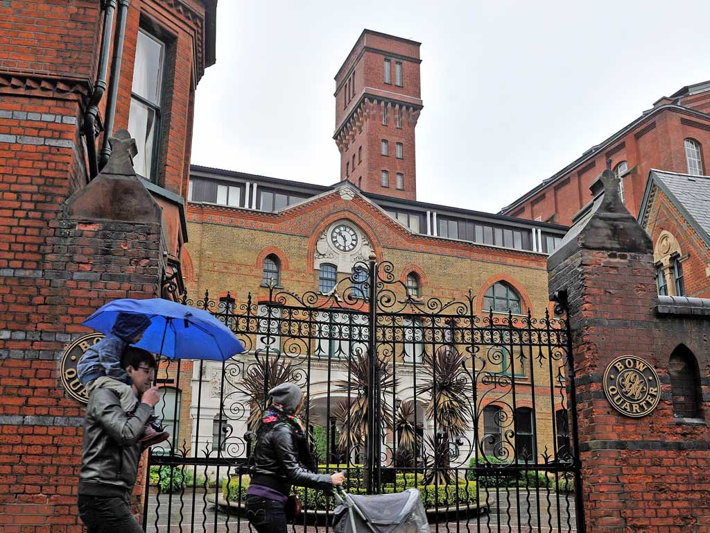 The water tower on an apartment block in Bow, east London, on which the MoD are planning to station high-velocity counter-terrorism missiles