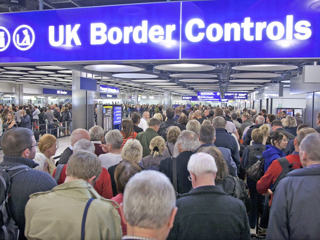 Arrivals at Terminal 5 said they waited two hours at passport control