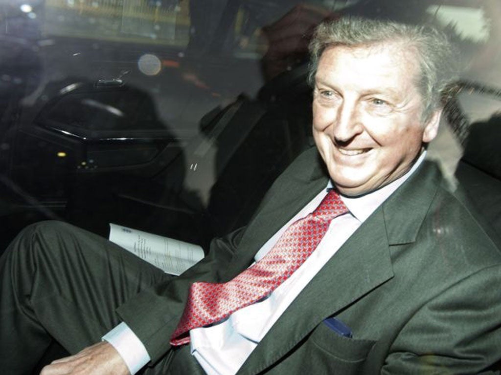 Roy Hodgson is driven away from Wembley with
England’s Euro 2012 itinerary on the seat next to
him after his talks with the FA yesterday