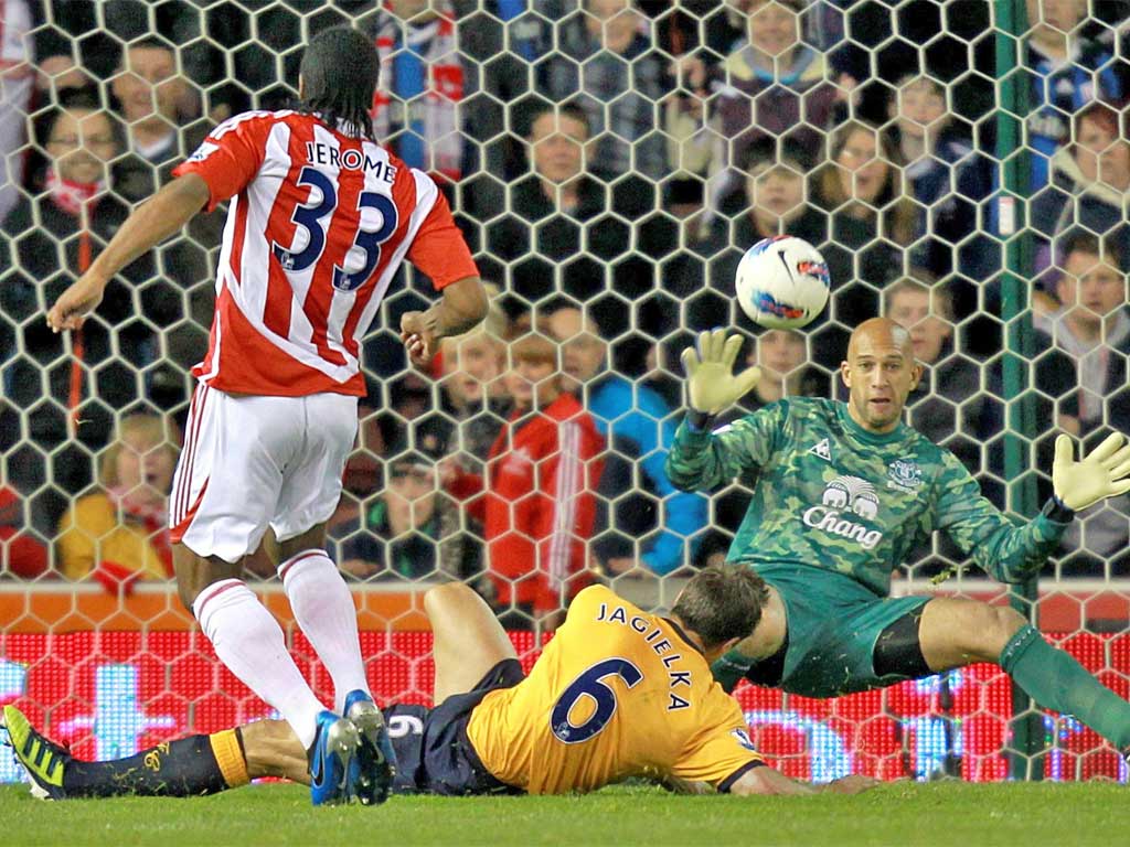 Cameron Jerome scores Stoke's equaliser