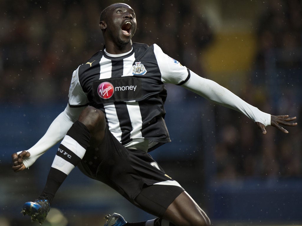 Newcastle striker Papiss Cisse at Chelsea