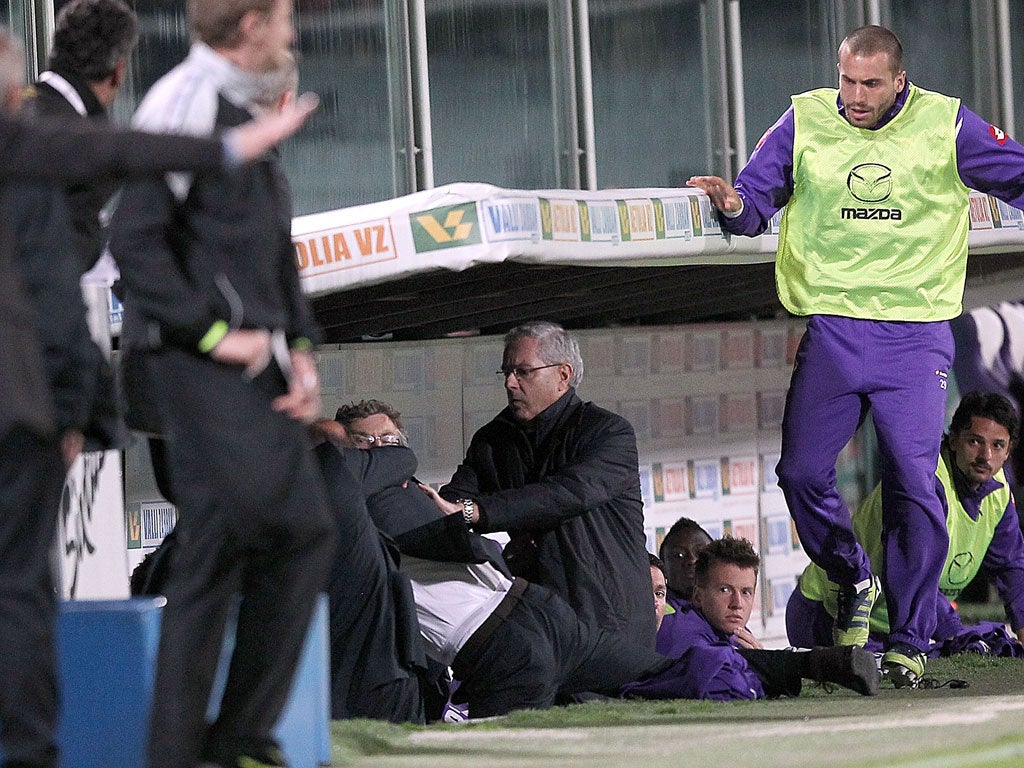 Delio Rossi fighting with Adem Ljaljic