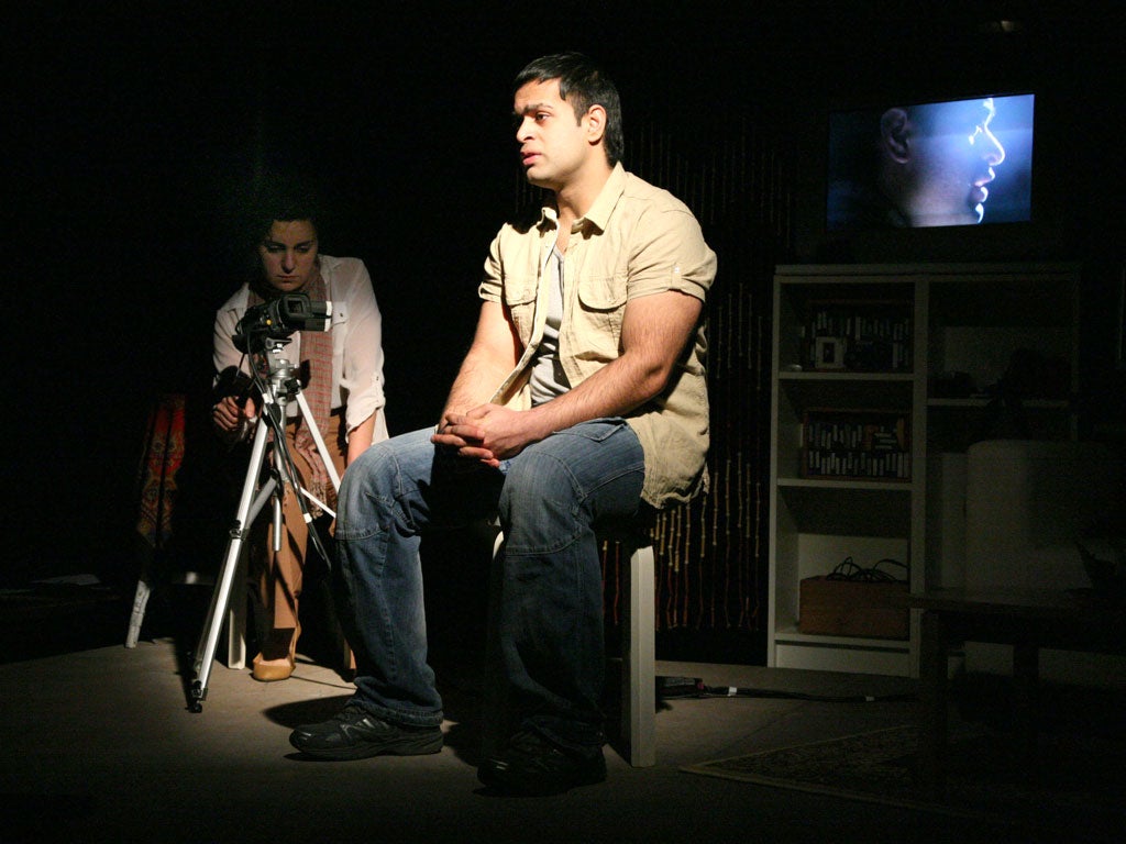 Interrogation: Umar Ahmed in the play, 'Could You Please Look Into the Camera', in the One Day in Spring festival