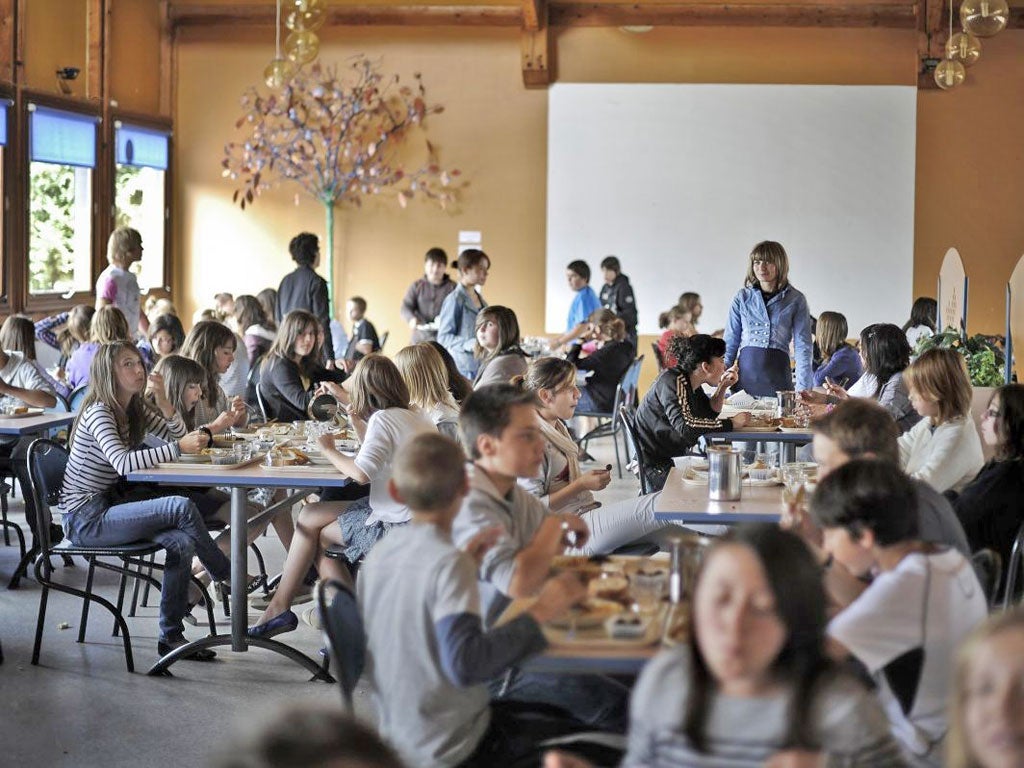 A school lunch in France