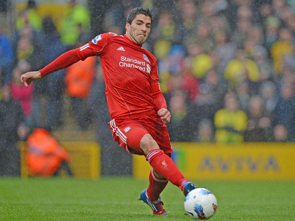 Jack Pitt-Brooke chose Liverpool's Luis Suarez against Norwich City on 28 April 2012