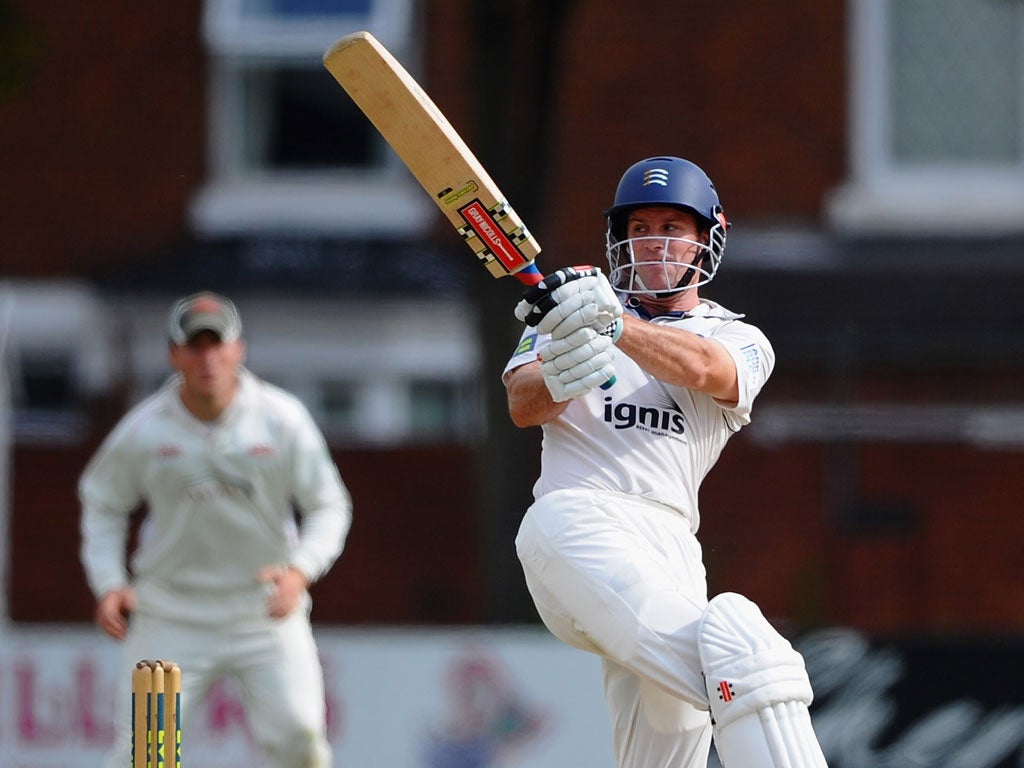 Andrew Strauss hit 49 for Middlesex at Lord's yesterday