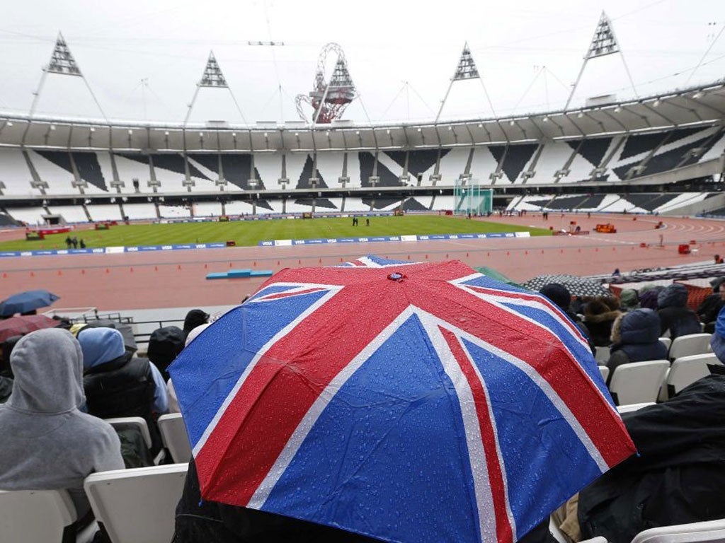 Wet bank holiday in Britain