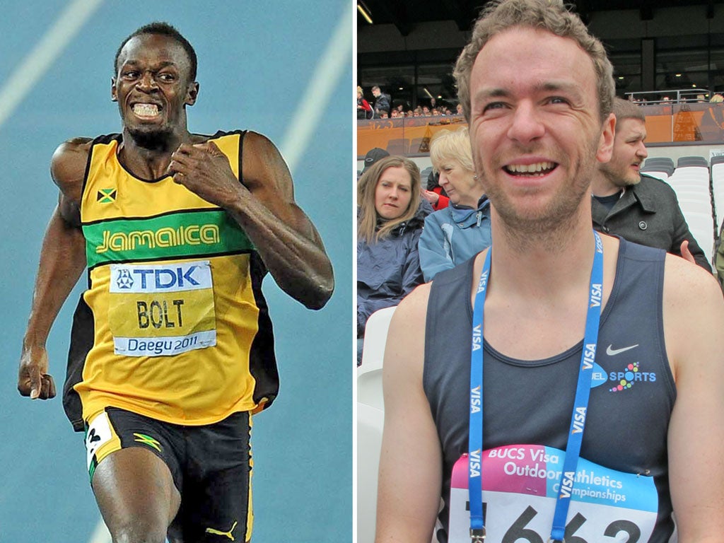 Usain Bolt wins the men’s 200m final at last year’s World Athletics
Championships at Daegu, South Korea, left, and Ben Salmon