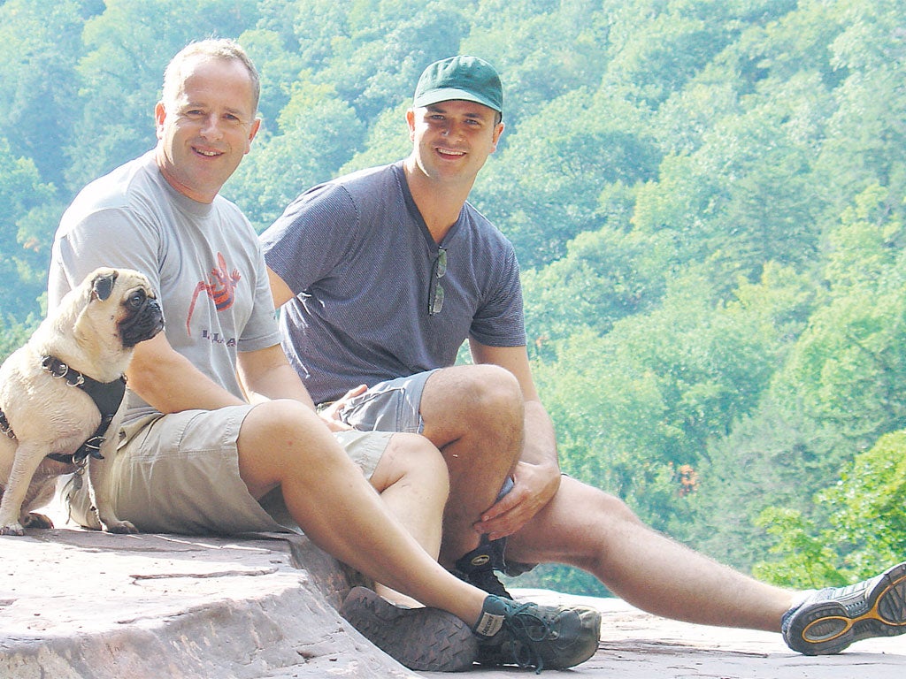 David Usborne and his boyfriend Juan Carretero, who have recently celebrated their 10th anniversary as a couple in
New York City