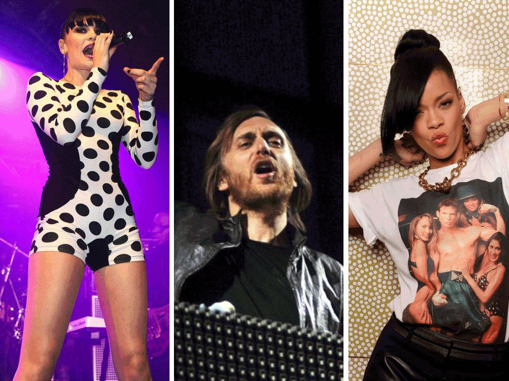 Jessie J, David Guetta and Rihanna