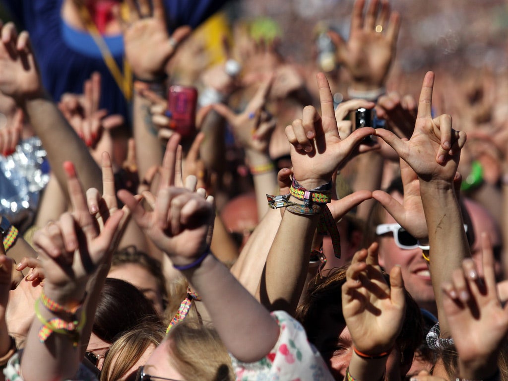 Revellers at last year's Glastonbury Festival