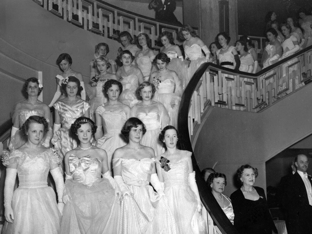 Dedicated frill-seekers: debutantes attend the Queen Charlotte’s Ball at Grosvenor House,1950