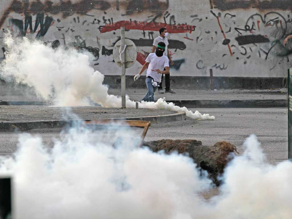 Protesters in Manama at the weekend